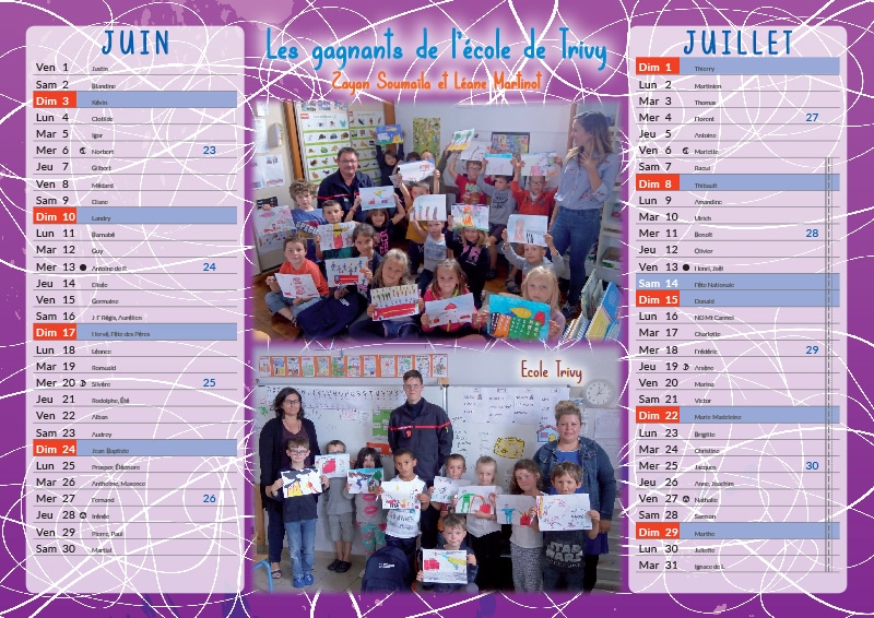 Collaboration Avec Les écoles - Calendrier Pompier - Editions Bernard Cheneval Services