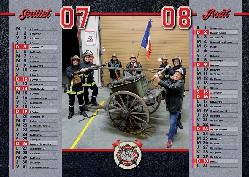 Imprimeur de calendriers pompiers personnalisés - CTOCOM Cheneval