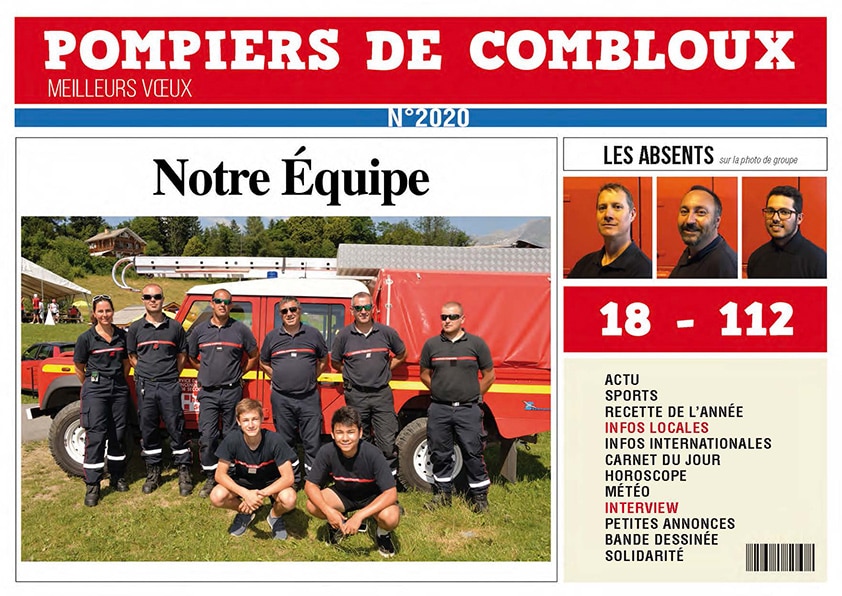 Calendrier - la gazette des pompiers - Combloux 2020