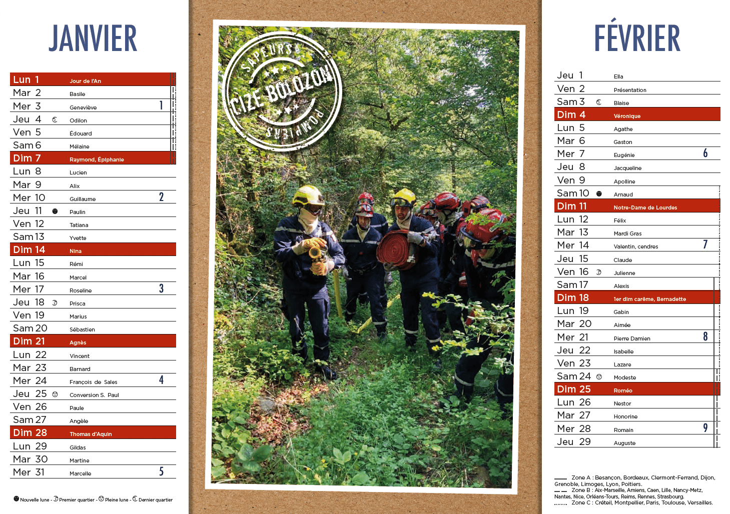 Calendrier 8 pages Cize-Bolozon