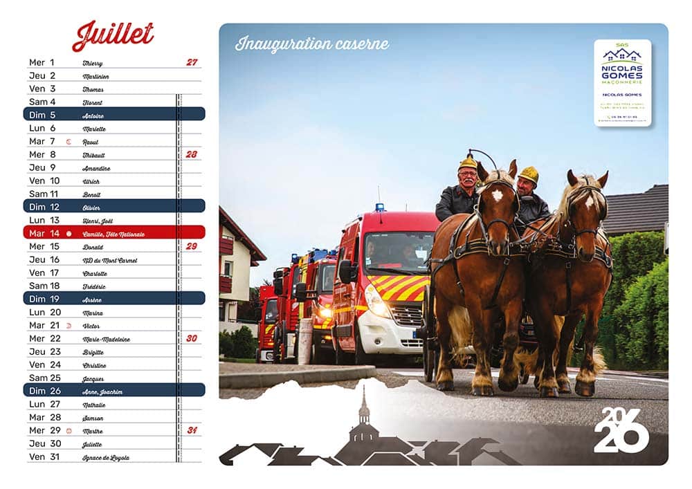 calendrier 12 pages classique Cranves-Sales 2026